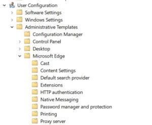 Параметры групповой политики Edge Chromium